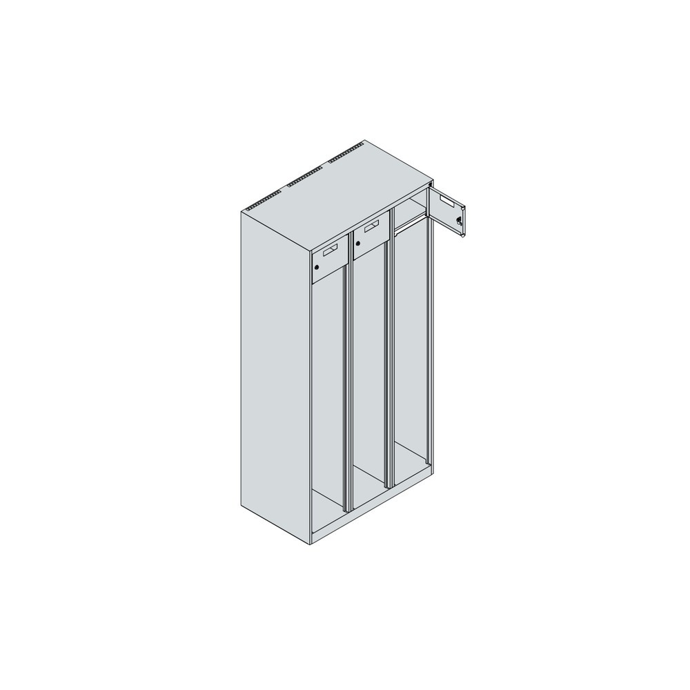 Productafbeelding nr. 4: C+P brandweerkast PRAKTUS, vloerglijders, 3 compartimenten, hxbxd 1.850 x 900 x 500 mm, antracietgrijs, met helmhouder