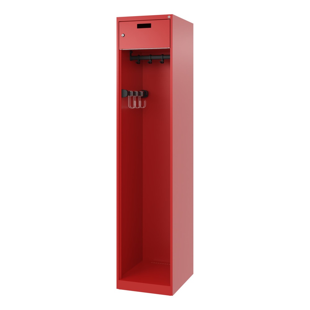 Productafbeelding nr. 5: C+P brandweerkast PRAKTUS, vloerglijders, 1 compartiment, hxbxd 1.850 x 400 x 500 mm, vuurrood