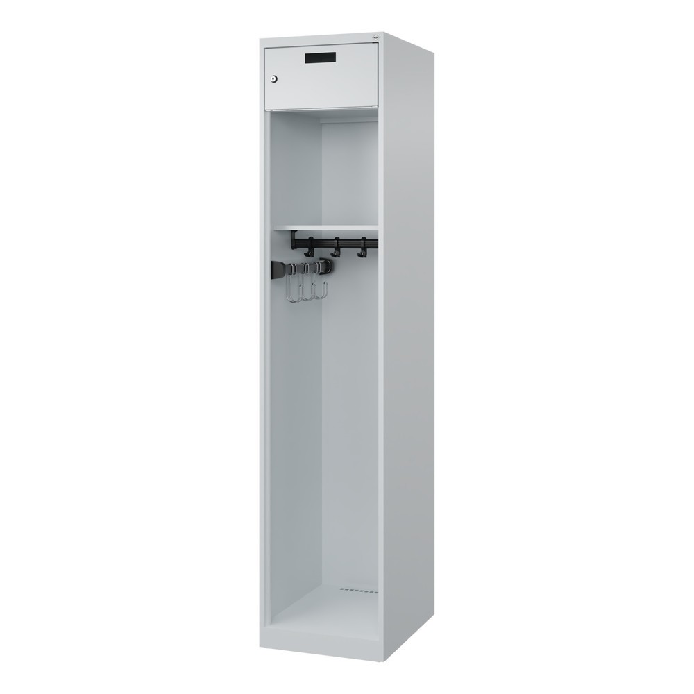 Productafbeelding nr. 4: C+P brandweerkast PRAKTUS, vloerglijders, 1 compartiment, hxbxd 1.850 x 400 x 500 mm, lichtgrijs, verkorte helmbasis