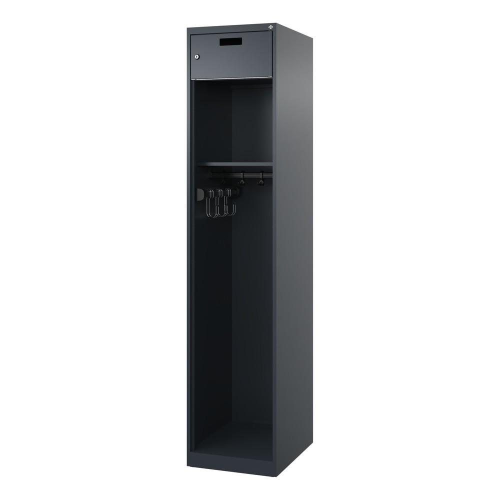 Productafbeelding nr. 4: C+P brandweerkast PRAKTUS, vloerglijders, 1 compartiment, hxbxd 1.850 x 400 x 500 mm, antracietgrijs, verkorte helmbasis