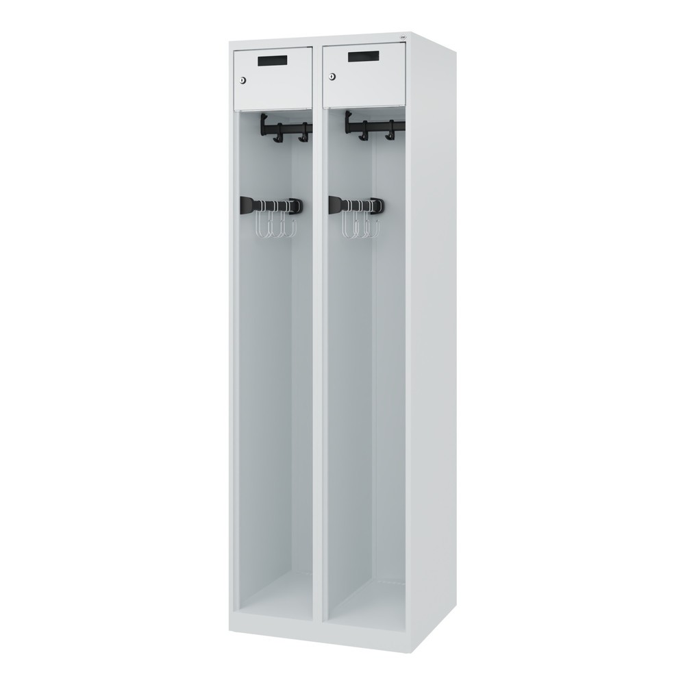 Productafbeelding nr. 5: C+P brandweerkast PRAKTUS, vloerglijders, 2 compartimenten, hxbxd 1.850 x 600 x 500 mm, lichtgrijs