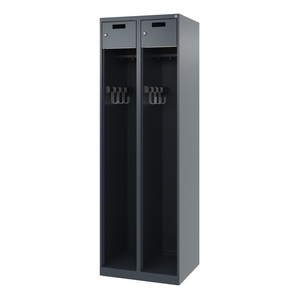 Productafbeelding nr. 5: C+P brandweerkast PRAKTUS, vloerglijders, 2 compartimenten, hxbxd 1.850 x 600 x 500 mm, antracietgrijs