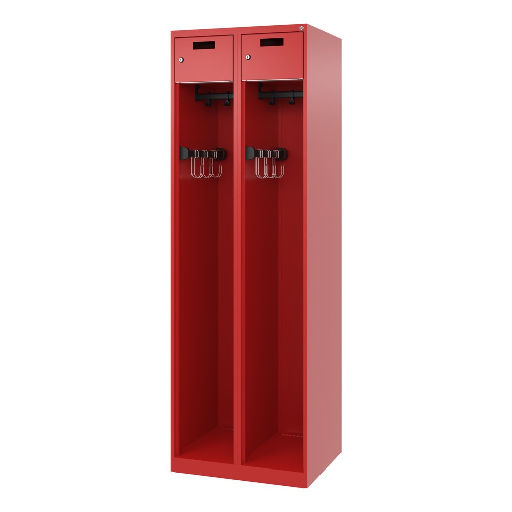 Productafbeelding nr. 5: C+P brandweerkast PRAKTUS, vloerglijders, 2 compartimenten, hxbxd 1.850 x 600 x 500 mm, vuurrood