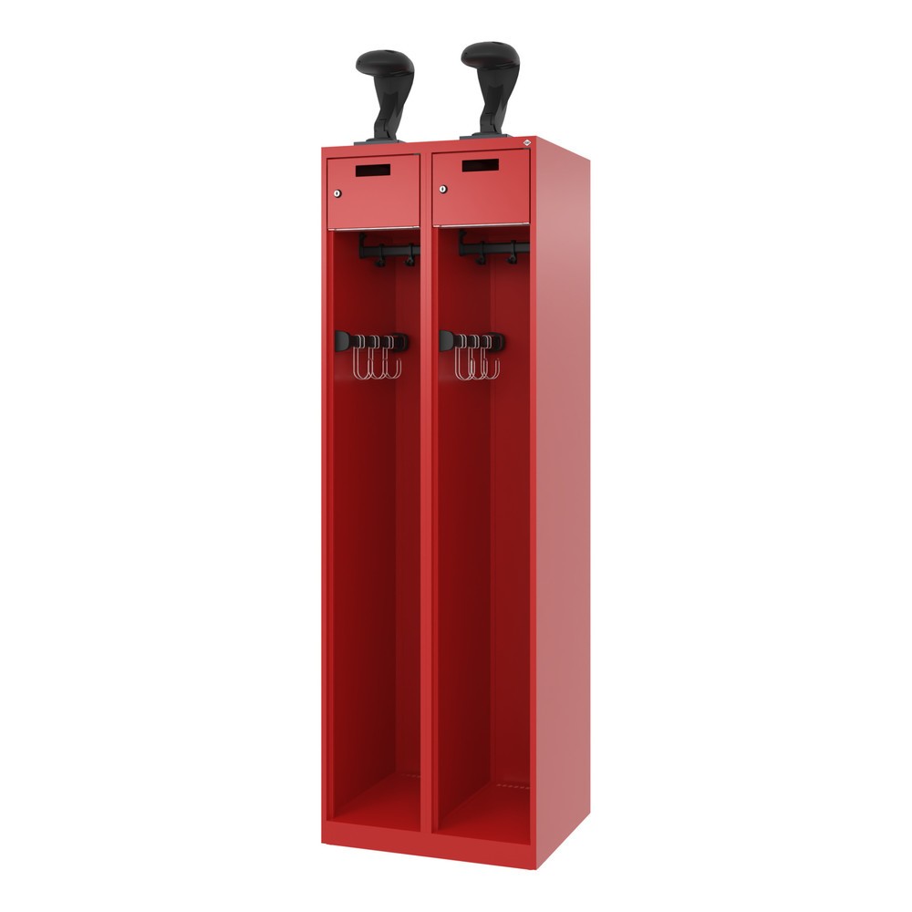 Productafbeelding nr. 5: C+P brandweerkast PRAKTUS, vloerglijders, 2 compartimenten, hxbxd 1.850 x 600 x 500 mm, vuurrood, met helmhouder