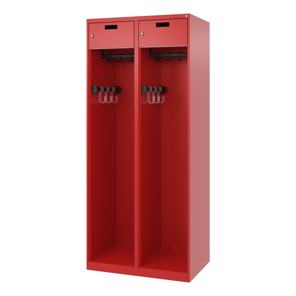 Productafbeelding nr. 5: C+P brandweerkast PRAKTUS, vloerglijders, 2 compartimenten, hxbxd 1.850 x 800 x 500 mm, vuurrood