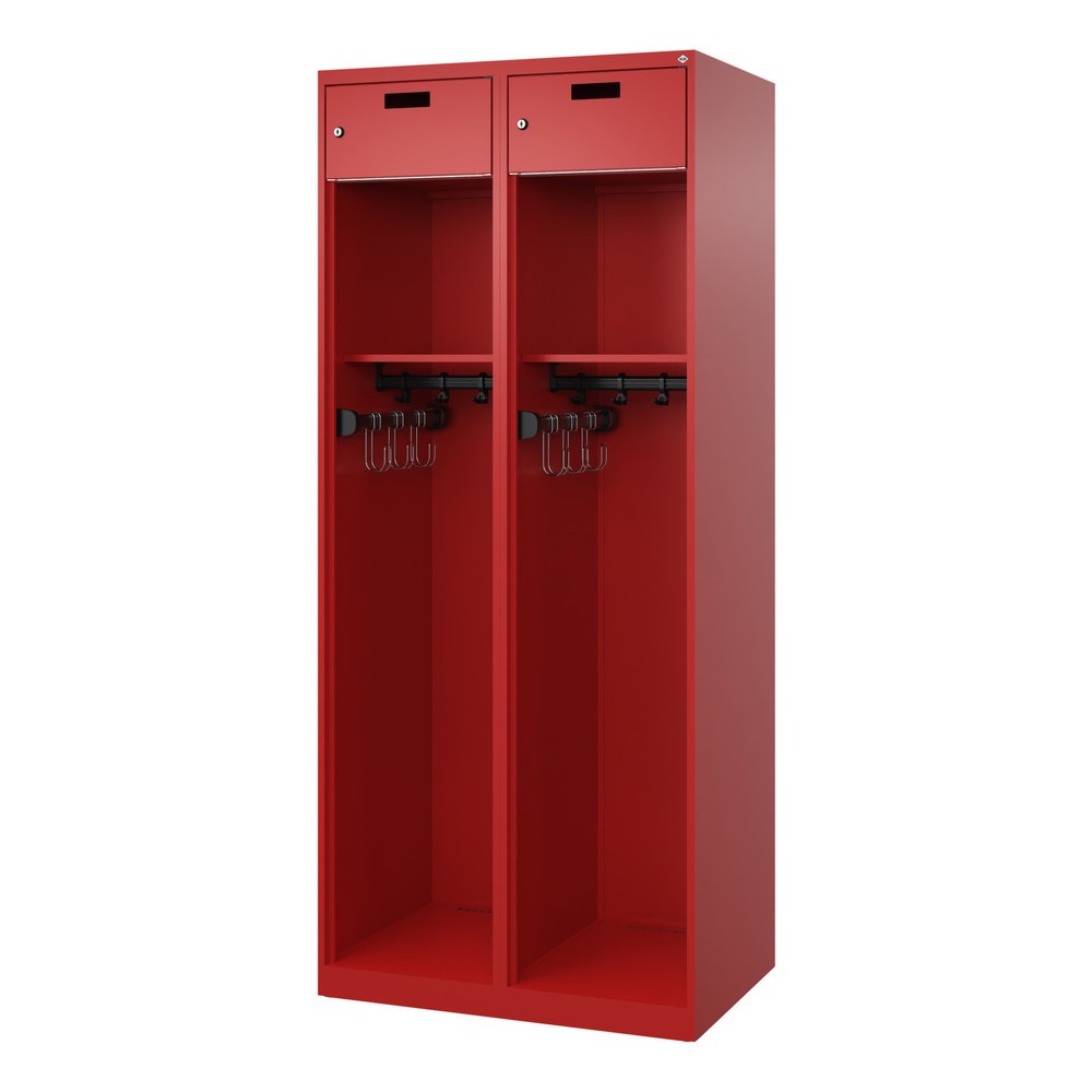 Productafbeelding nr. 4: C+P brandweerkast PRAKTUS, vloerglijders, 2 compartimenten, hxbxd 1.850 x 800 x 500 mm, vuurrood
