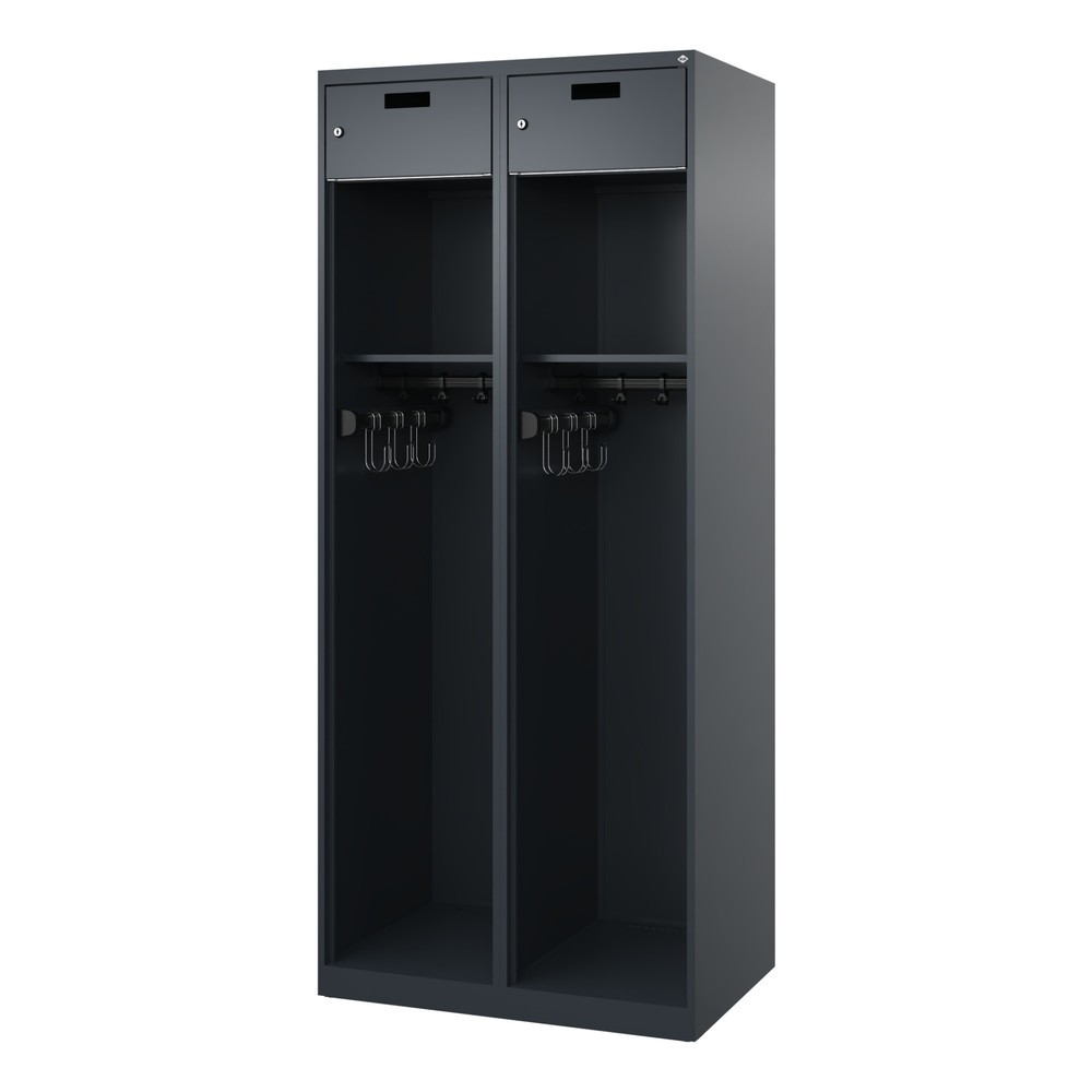 Productafbeelding nr. 4: C+P brandweerkast PRAKTUS, vloerglijders, 2 compartimenten, hxbxd 1.850 x 800 x 500 mm, antracietgrijs