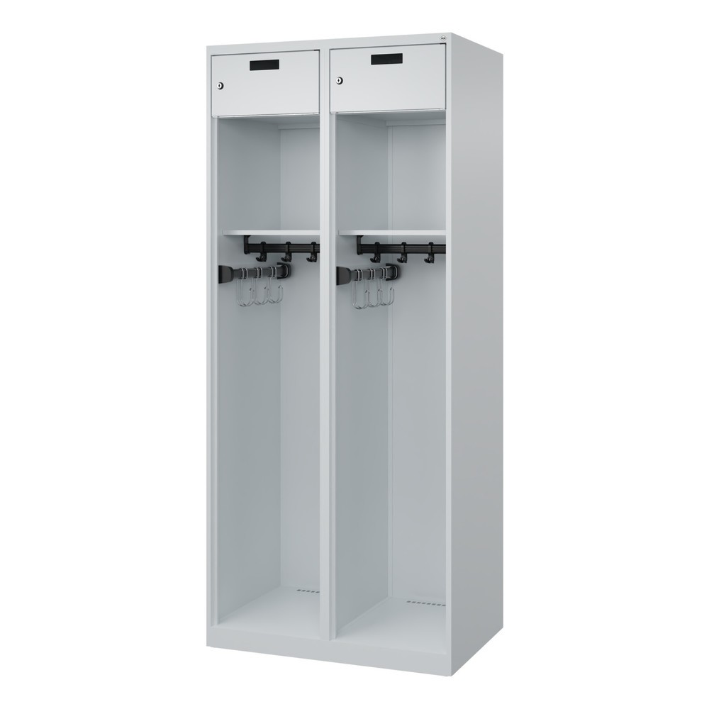 Productafbeelding nr. 4: C+P brandweerkast PRAKTUS, vloerglijders, 2 compartimenten, hxbxd 1.850 x 800 x 500 mm, lichtgrijs