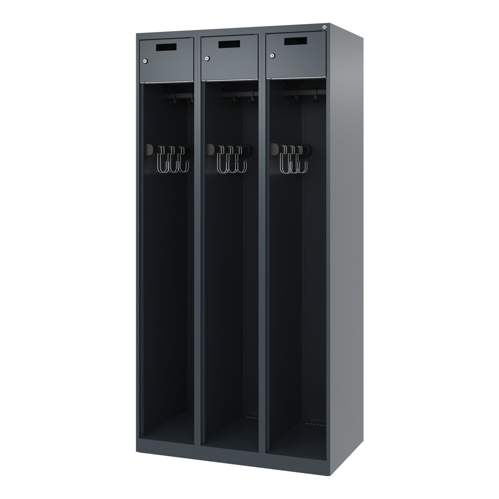 Productafbeelding nr. 5: C+P brandweerkast PRAKTUS, vloerglijders, 3 compartimenten, hxbxd 1.850 x 900 x 500 mm, antracietgrijs