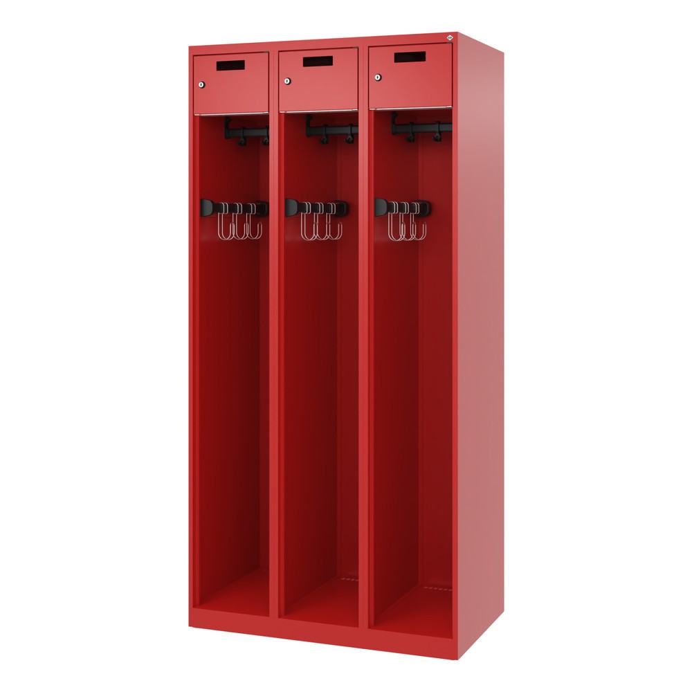 Productafbeelding nr. 5: C+P brandweerkast PRAKTUS, vloerglijders, 3 compartimenten, hxbxd 1.850 x 900 x 500 mm, vuurrood