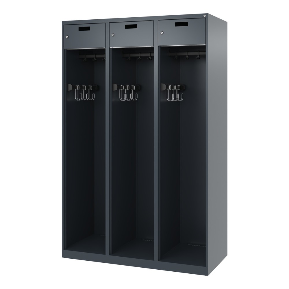Productafbeelding nr. 5: C+P brandweerkast PRAKTUS, vloerglijders, 3 compartimenten, hxbxd 1.850 x 1.200 x 500 mm, antracietgrijs