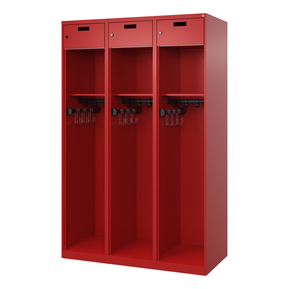 Productafbeelding nr. 4: C+P brandweerkast PRAKTUS, vloerglijders, 3 compartimenten, hxbxd 1.850 x 1.200 x 500 mm, vuurrood