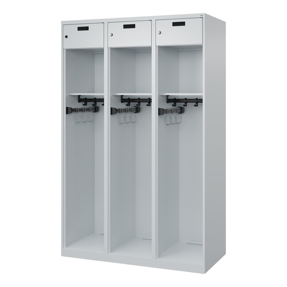 Productafbeelding nr. 4: C+P brandweerkast PRAKTUS, vloerglijders, 3 compartimenten, hxbxd 1.850 x 1.200 x 500 mm, lichtgrijs