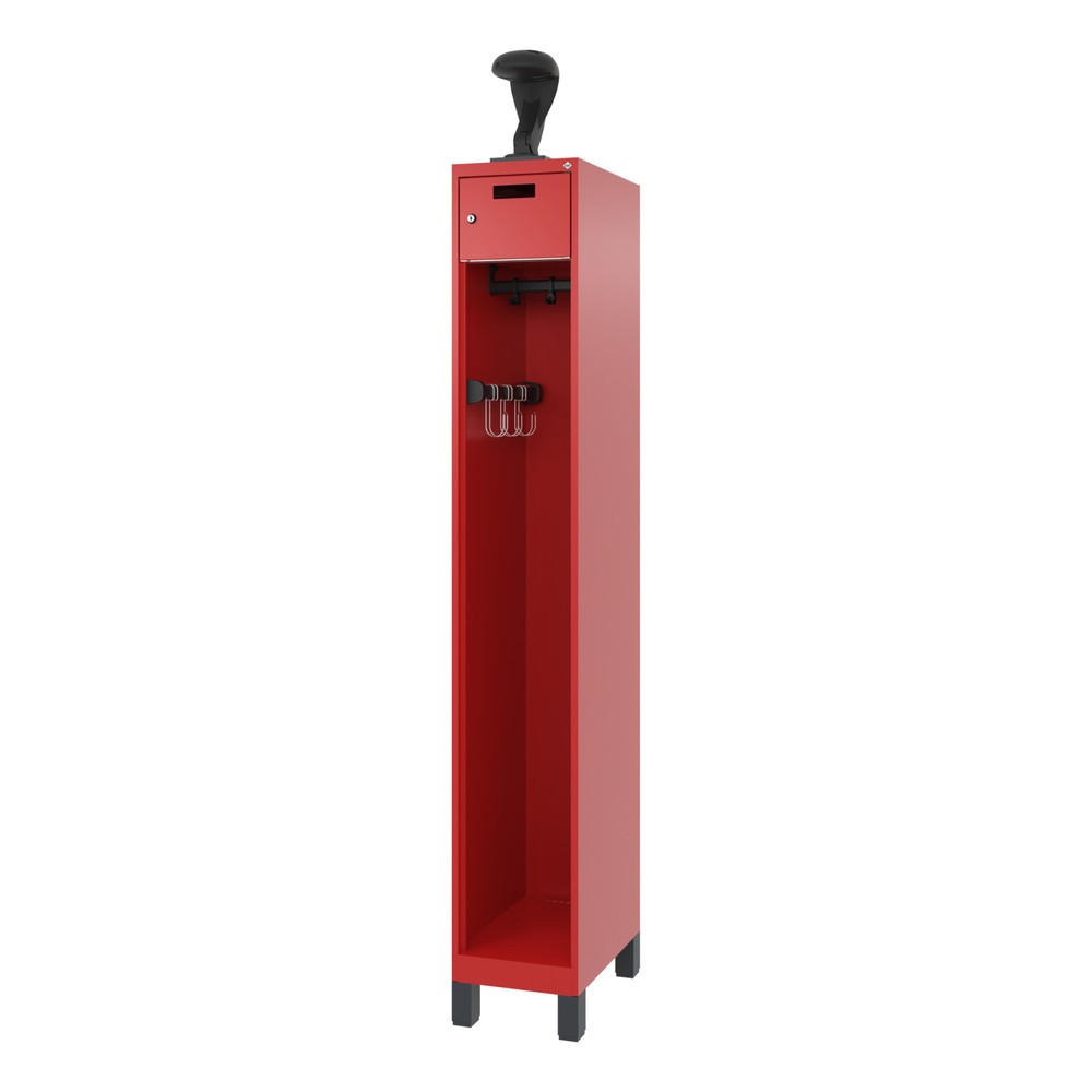 Productafbeelding nr. 5: C+P brandweerkast PRAKTUS, voeten, 1 compartiment, hxbxd 1.850 x 300 x 500 mm, vuurrood, met helmhouder