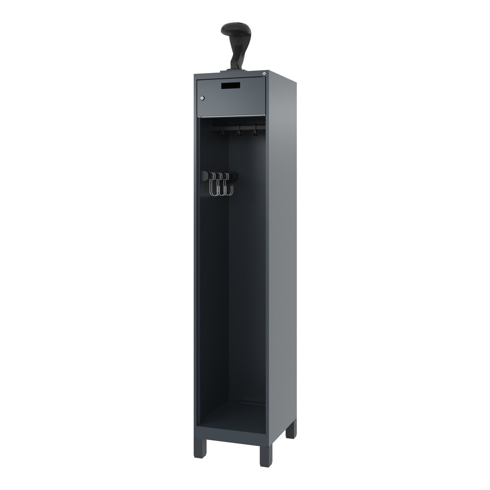 Productafbeelding nr. 5: C+P brandweerkast PRAKTUS, voeten, 1 compartiment, hxbxd 1.850 x 400 x 500 mm, antracietgrijs, met helmhouder
