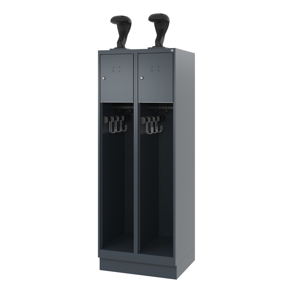 Productafbeelding nr. 5: C+P brandweerkast YOUNGSTER, sokkel, 2 compartimenten, hxbxd 1.530 x 600 x 500 mm, antracietgrijs, met helmhouder