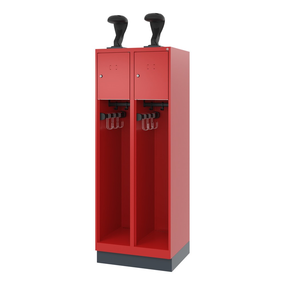 Productafbeelding nr. 5: C+P brandweerkast YOUNGSTER, sokkel, 2 compartimenten, hxbxd 1.530 x 600 x 500 mm, vuurrood, met helmhouder