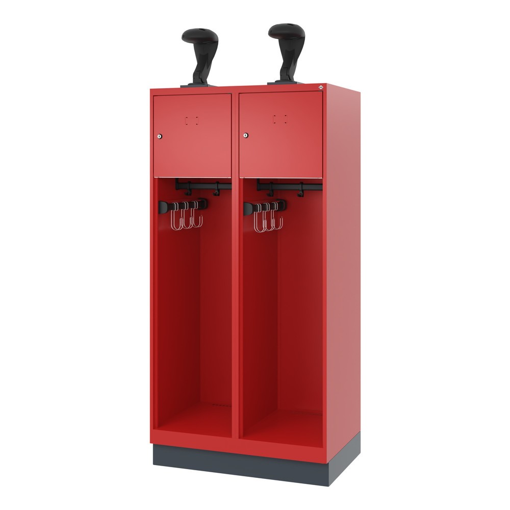 Productafbeelding nr. 5: C+P brandweerkast YOUNGSTER, sokkel, 2 compartimenten, hxbxd 1.530 x 800 x 500 mm, vuurrood, met helmhouder