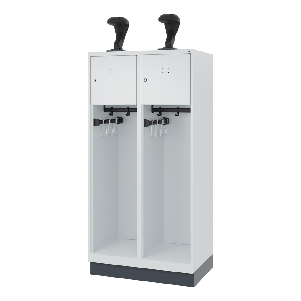 Productafbeelding nr. 5: C+P brandweerkast YOUNGSTER, sokkel, 2 compartimenten, hxbxd 1.530 x 800 x 500 mm, lichtgrijs, met helmhouder