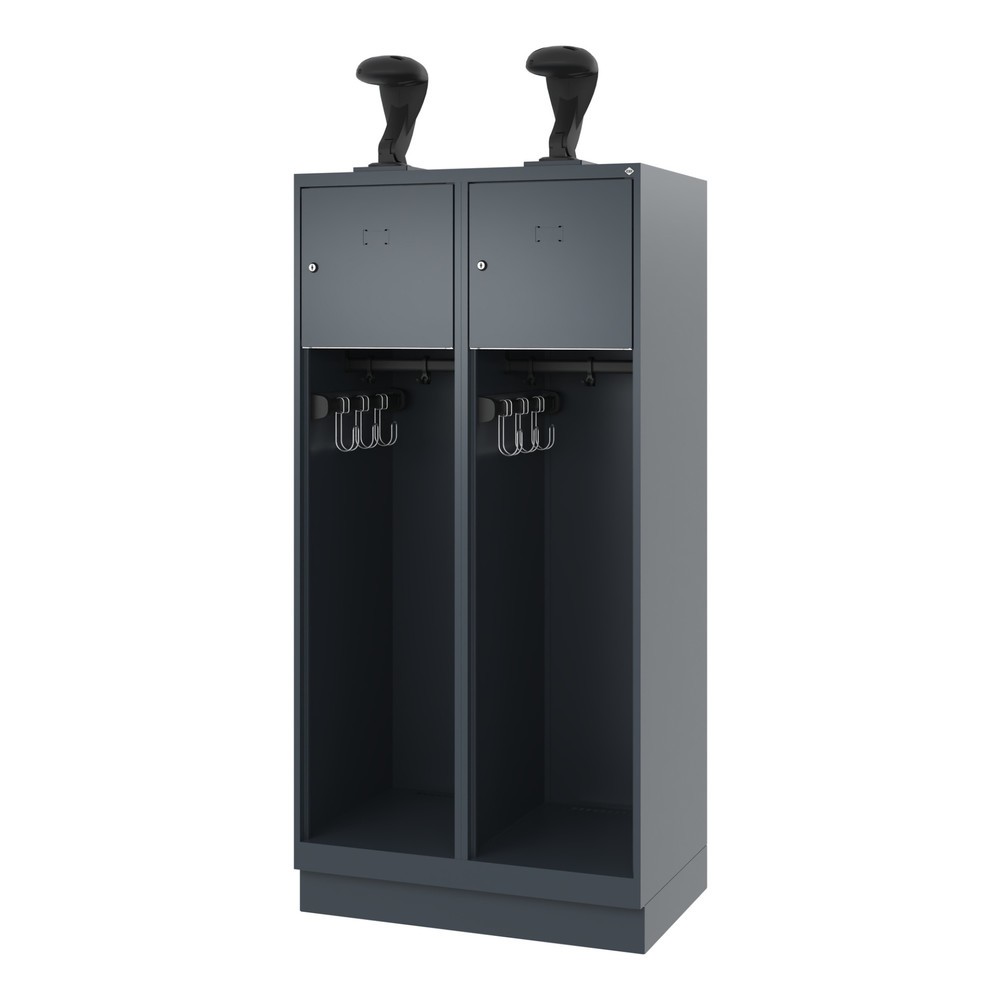 Productafbeelding nr. 5: C+P brandweerkast YOUNGSTER, sokkel, 2 compartimenten, hxbxd 1.530 x 800 x 500 mm, antracietgrijs, met helmhouder