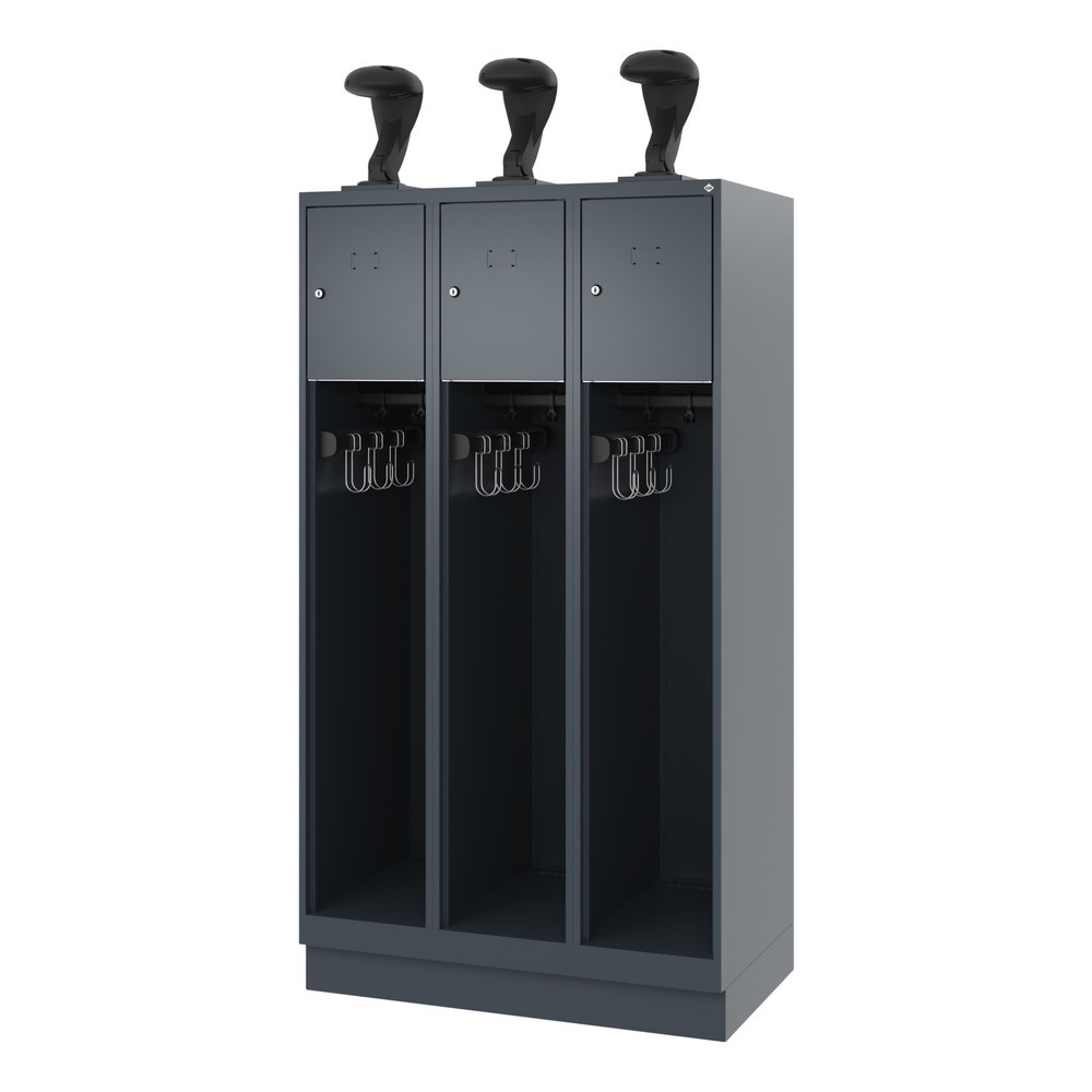 Productafbeelding nr. 5: C+P brandweerkast YOUNGSTER, sokkel, 3 compartimenten, hxbxd 1.530 x 900 x 500 mm, antracietgrijs, met helmhouder