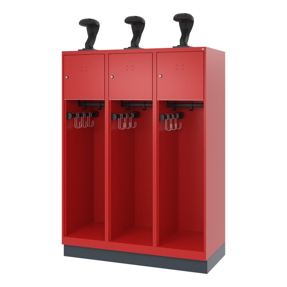 Productafbeelding nr. 5: C+P brandweerkast YOUNGSTER, sokkel, 3 compartimenten, hxbxd 1.530 x 1.200 x 500 mm, vuurrood, met helmhouder