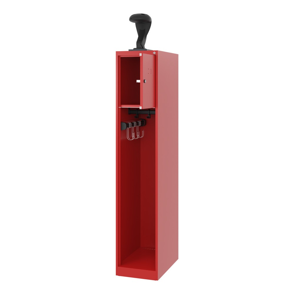 Product afbeelding: C+P brandweerkast YOUNGSTER, vloerglijders, 1 compartiment, hxbxd 1.530 x 300 x 500 mm, vuurrood, met helmhouder