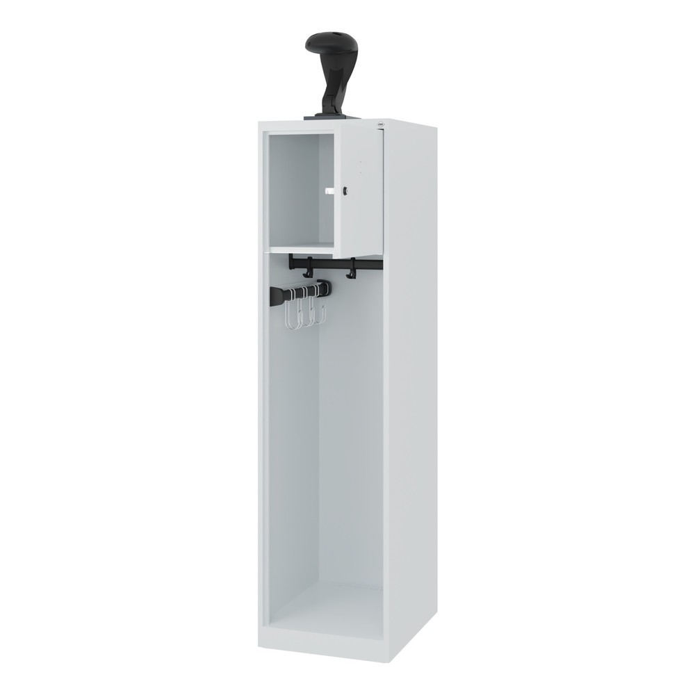 Product afbeelding: C+P brandweerkast YOUNGSTER, vloerglijders, 1 compartiment, hxbxd 1.530 x 400 x 500 mm, lichtgrijs, met helmhouder