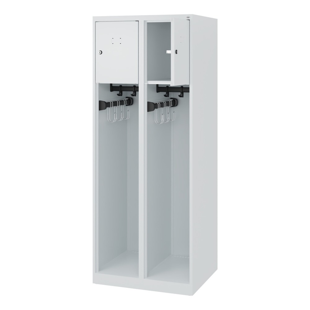 Product afbeelding: C+P brandweerkast YOUNGSTER, vloerglijders, 2 compartimenten, hxbxd 1.530 x 600 x 500 mm, lichtgrijs