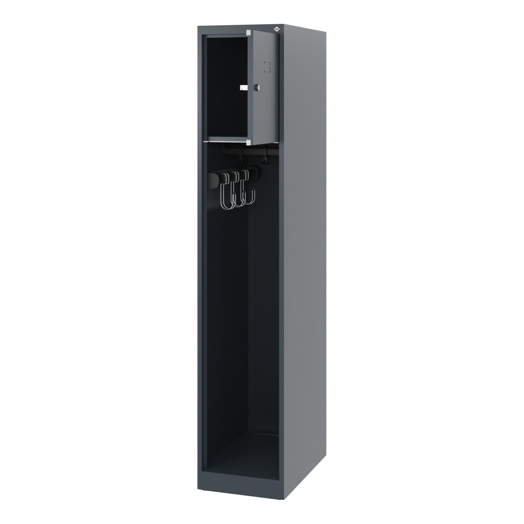 C+P brandweerkast YOUNGSTER, vloerglijders, 1 compartiment, hxbxd 1.530 x 300 x 500 mm, antracietgrijs Product afbeelding: C+P brandweerkast YOUNGSTER, vloerglijders, 1 compartiment, hxbxd 1.530 x 300 x 500 mm, antracietgrijs