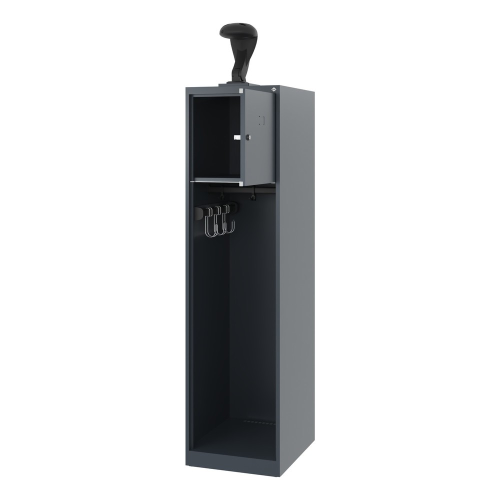 Product afbeelding: C+P brandweerkast YOUNGSTER, vloerglijders, 1 compartiment, hxbxd 1.530 x 400 x 500 mm, antracietgrijs, met helmhouder