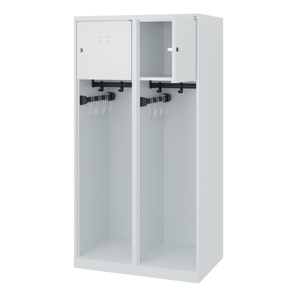Product afbeelding: C+P brandweerkast YOUNGSTER, vloerglijders, 2 compartimenten, hxbxd 1.530 x 800 x 500 mm, lichtgrijs