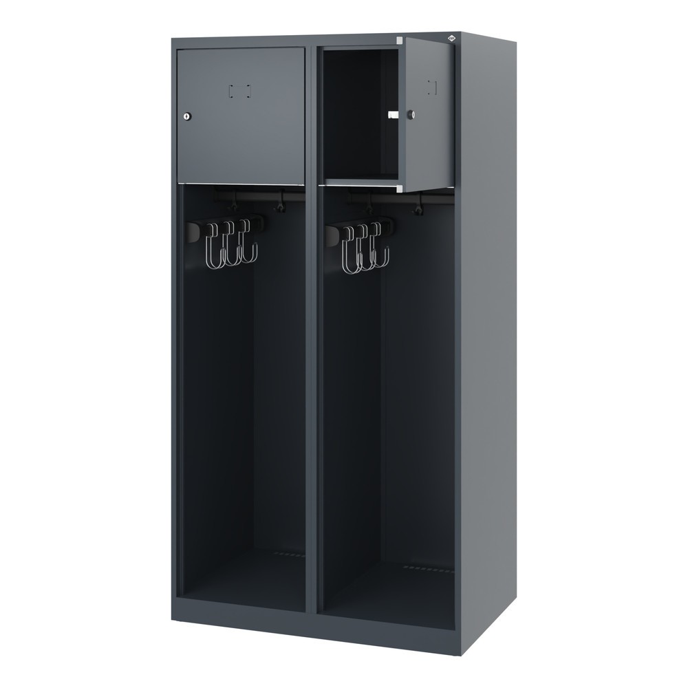 Product afbeelding: C+P brandweerkast YOUNGSTER, vloerglijders, 2 compartimenten, hxbxd 1.530 x 800 x 500 mm, antracietgrijs