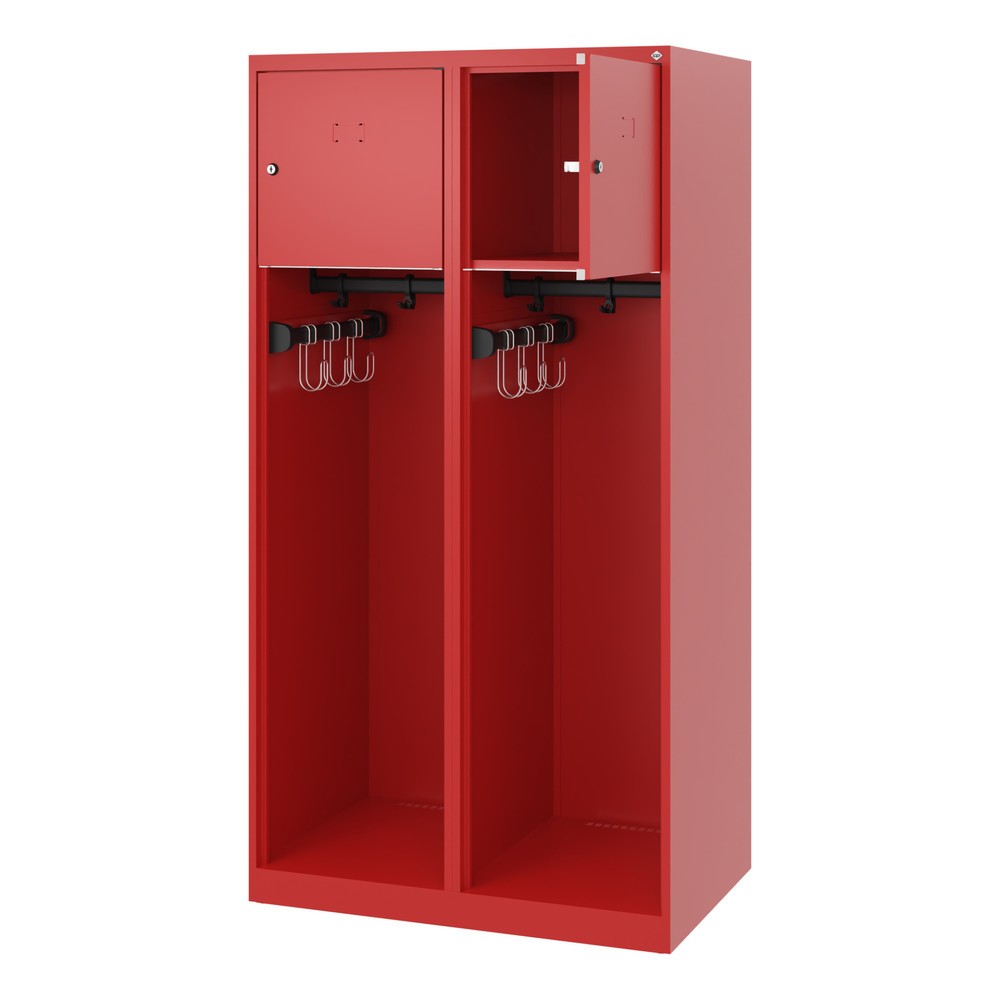 Product afbeelding: C+P brandweerkast YOUNGSTER, vloerglijders, 2 compartimenten, hxbxd 1.530 x 800 x 500 mm, vuurrood