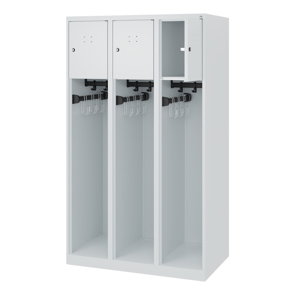Product afbeelding: C+P brandweerkast YOUNGSTER, vloerglijders, 3 compartimenten, hxbxd 1.530 x 900 x 500 mm, lichtgrijs