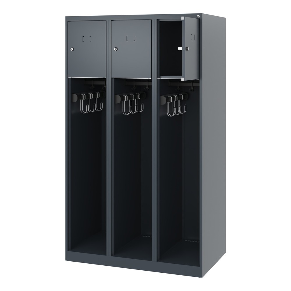 Product afbeelding: C+P brandweerkast YOUNGSTER, vloerglijders, 3 compartimenten, hxbxd 1.530 x 900 x 500 mm, antracietgrijs