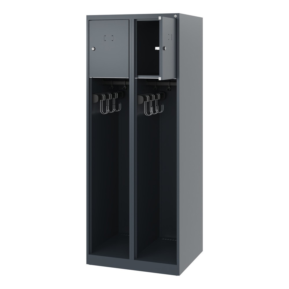 Product afbeelding: C+P brandweerkast YOUNGSTER, vloerglijders, 2 compartimenten, hxbxd 1.530 x 600 x 500 mm, antracietgrijs
