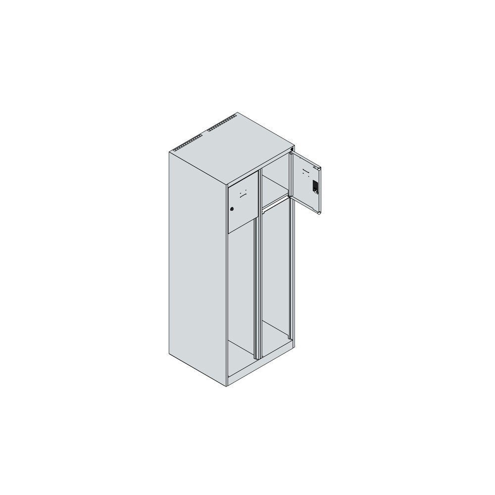 Productafbeelding nr. 4: C+P brandweerkast YOUNGSTER, vloerglijders, 2 compartimenten, hxbxd 1.530 x 600 x 500 mm, vuurrood, met helmhouder