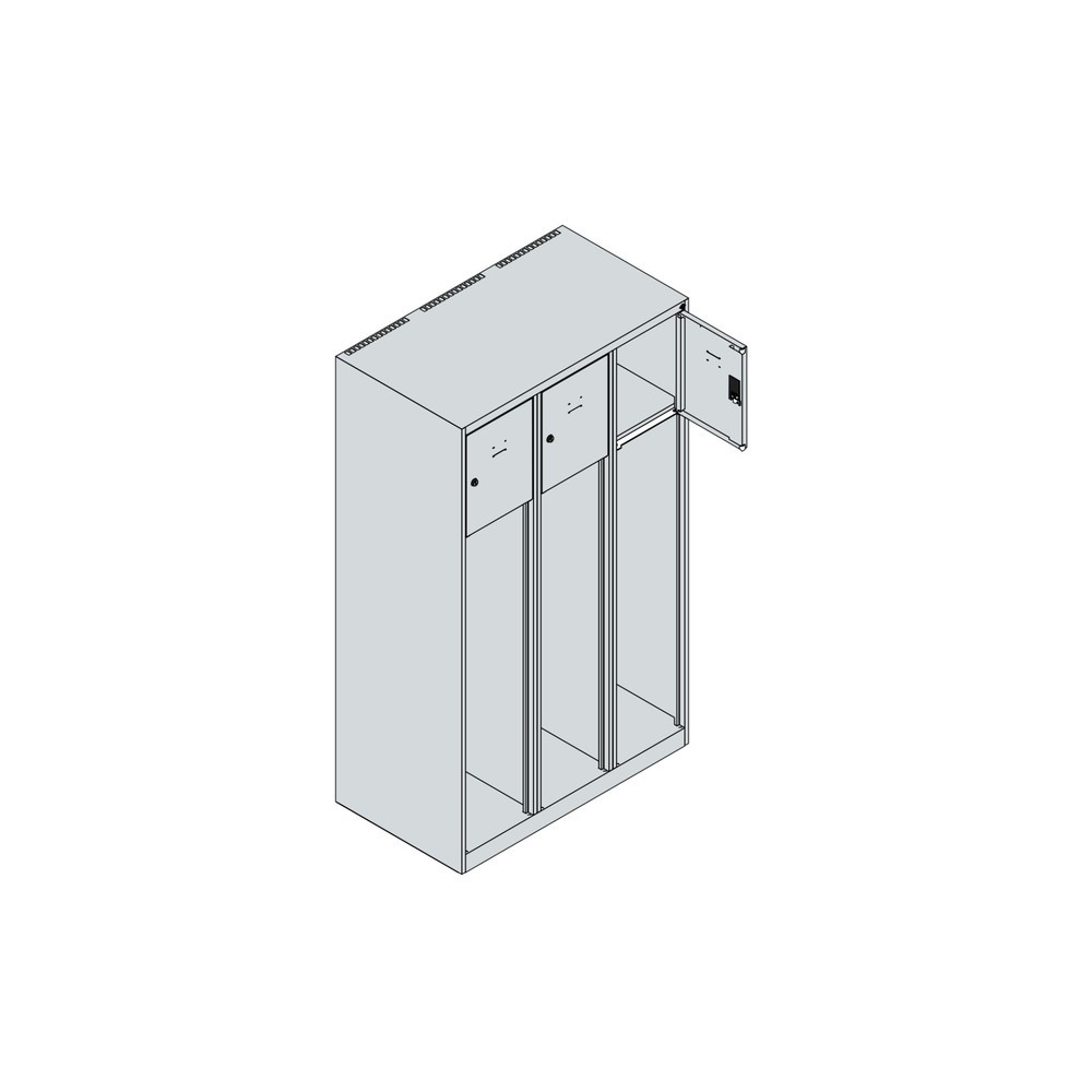 Productafbeelding nr. 4: C+P brandweerkast YOUNGSTER, voeten, 3 compartimenten, hxbxd 1.530 x 900 x 500 mm, lichtgrijs, met helmhouder