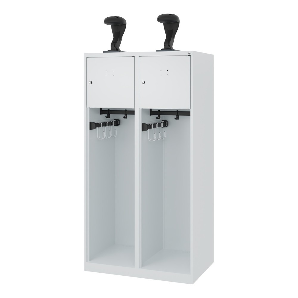 Productafbeelding nr. 5: C+P brandweerkast YOUNGSTER, vloerglijders, 2 compartimenten, hxbxd 1.530 x 800 x 500 mm, lichtgrijs, met helmhouder