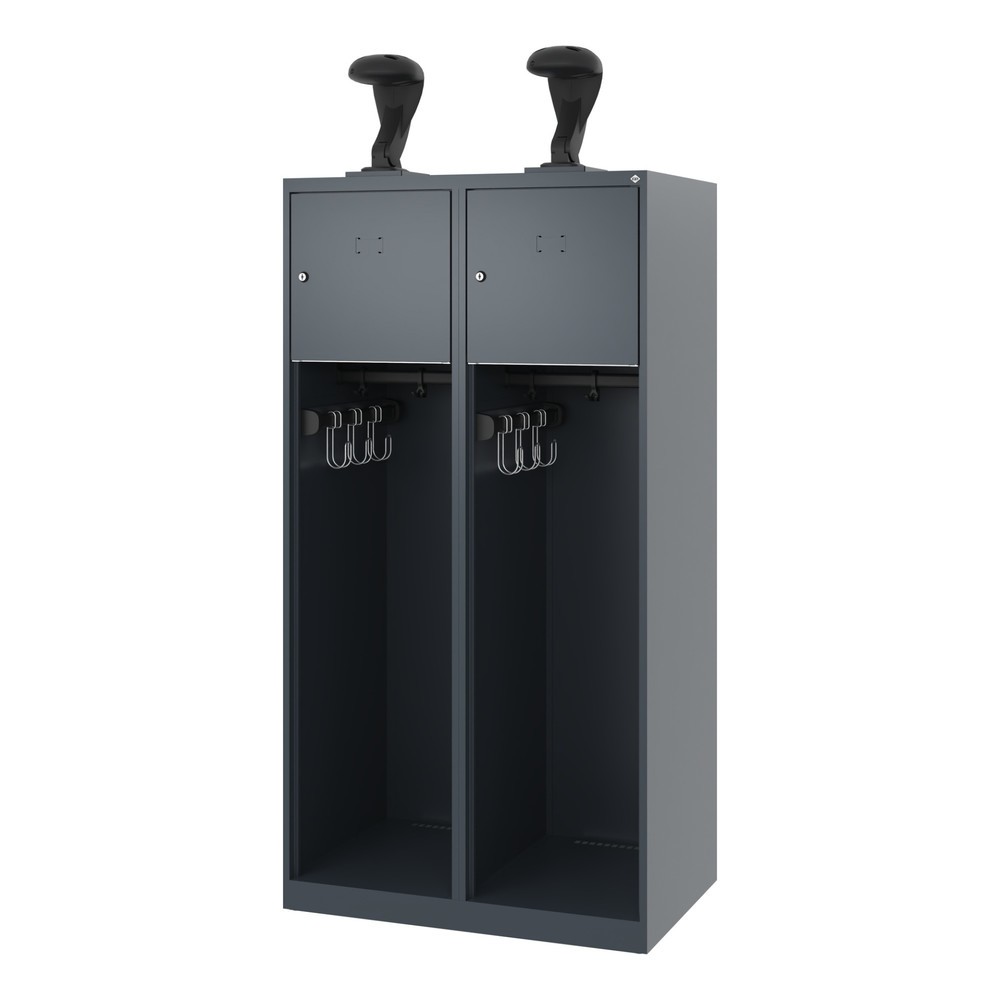 Productafbeelding nr. 5: C+P brandweerkast YOUNGSTER, vloerglijders, 2 compartimenten, hxbxd 1.530 x 800 x 500 mm, antracietgrijs, met helmhouder
