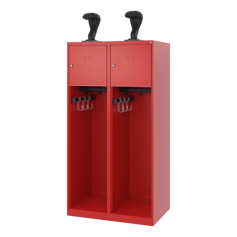 Productafbeelding nr. 5: C+P brandweerkast YOUNGSTER, vloerglijders, 2 compartimenten, hxbxd 1.530 x 800 x 500 mm, vuurrood, met helmhouder