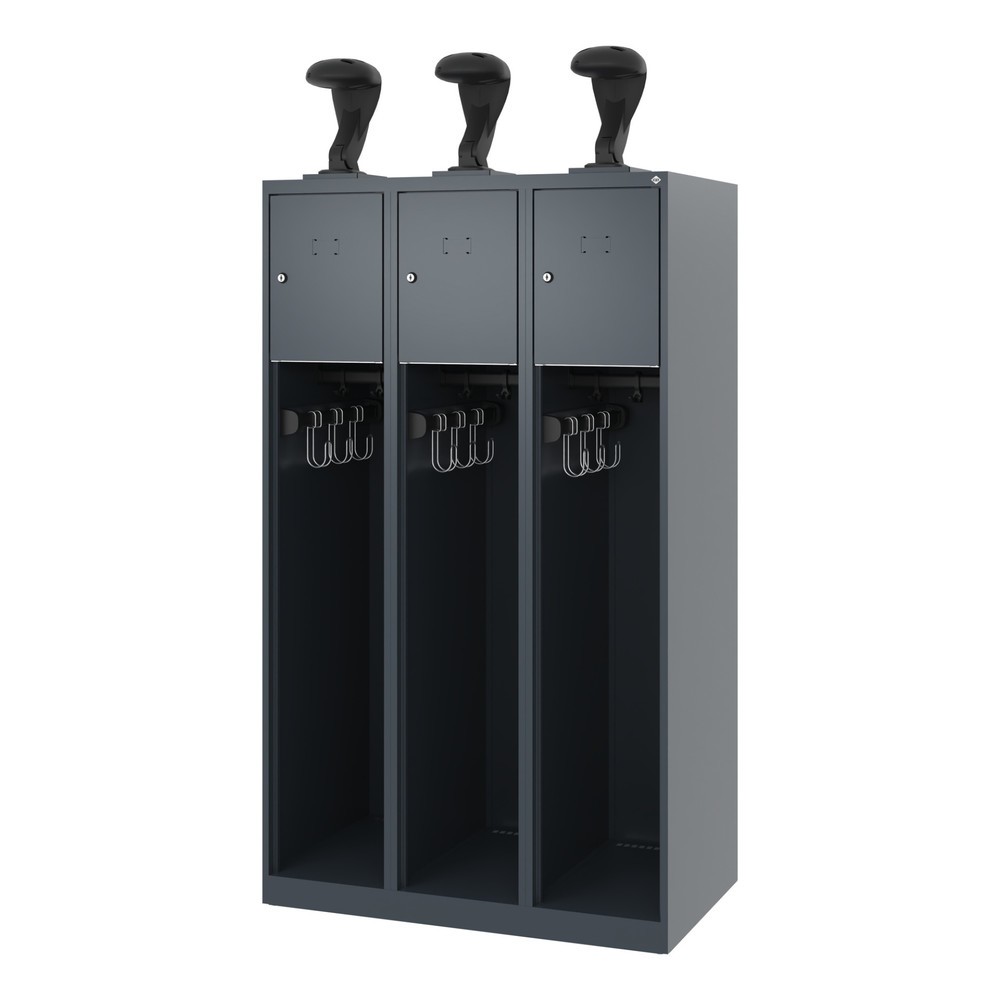 Productafbeelding nr. 5: C+P brandweerkast YOUNGSTER, vloerglijders, 3 compartimenten, hxbxd 1.530 x 900 x 500 mm, antracietgrijs, met helmhouder