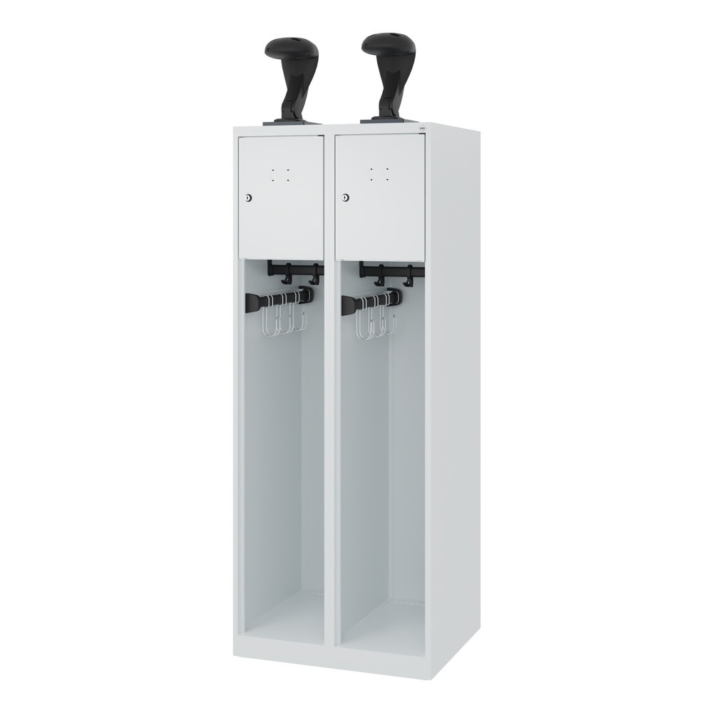 Productafbeelding nr. 5: C+P brandweerkast YOUNGSTER, vloerglijders, 2 compartimenten, hxbxd 1.530 x 600 x 500 mm, lichtgrijs, met helmhouder