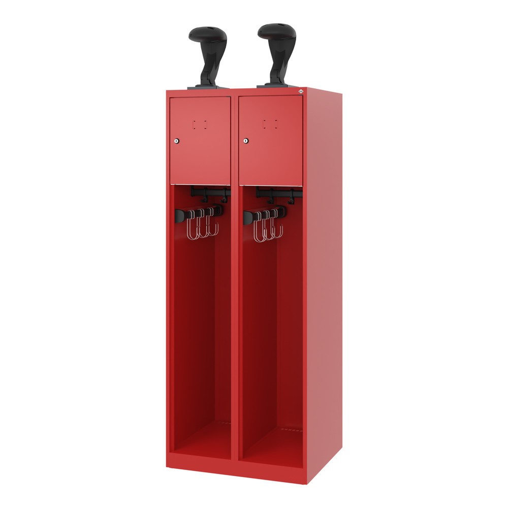 Productafbeelding nr. 5: C+P brandweerkast YOUNGSTER, vloerglijders, 2 compartimenten, hxbxd 1.530 x 600 x 500 mm, vuurrood, met helmhouder