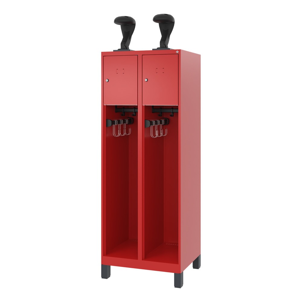 Productafbeelding nr. 5: C+P brandweerkast YOUNGSTER, voeten, 2 compartimenten, hxbxd 1.530 x 600 x 500 mm, vuurrood, met helmhouder