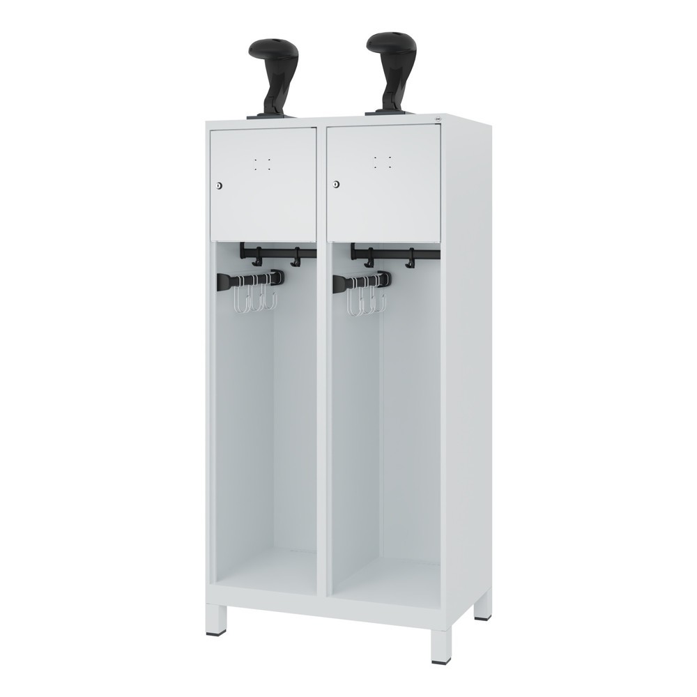 Productafbeelding nr. 5: C+P brandweerkast YOUNGSTER, voeten, 2 compartimenten, hxbxd 1.530 x 800 x 500 mm, lichtgrijs, met helmhouder
