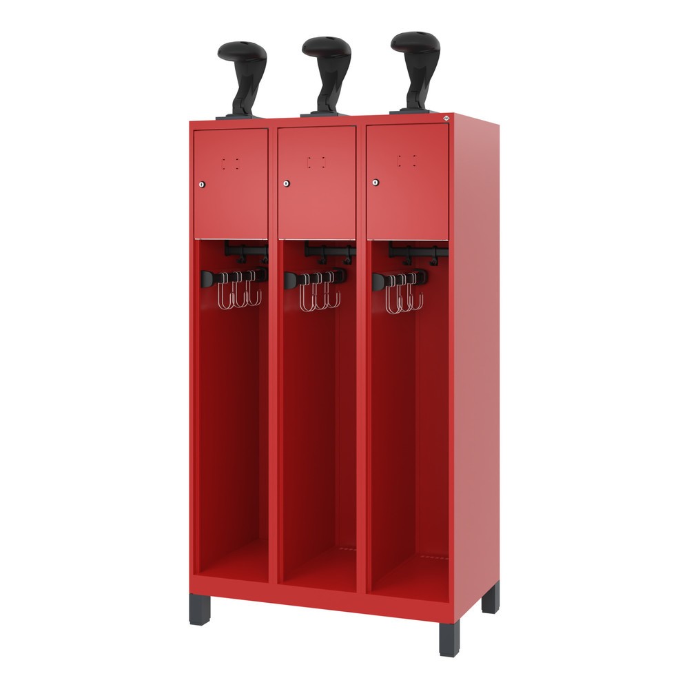 Productafbeelding nr. 5: C+P brandweerkast YOUNGSTER, voeten, 3 compartimenten, hxbxd 1.530 x 900 x 500 mm, vuurrood, met helmhouder