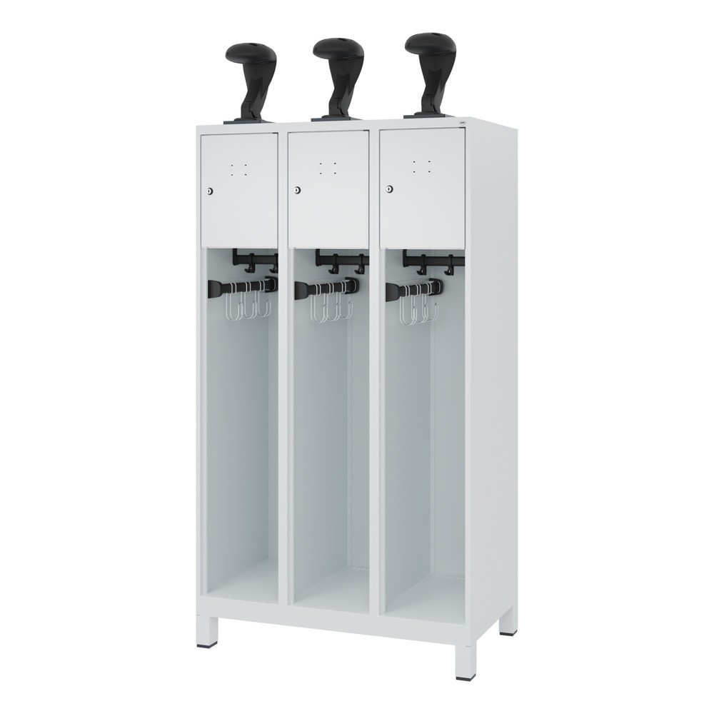 Productafbeelding nr. 5: C+P brandweerkast YOUNGSTER, voeten, 3 compartimenten, hxbxd 1.530 x 900 x 500 mm, lichtgrijs, met helmhouder