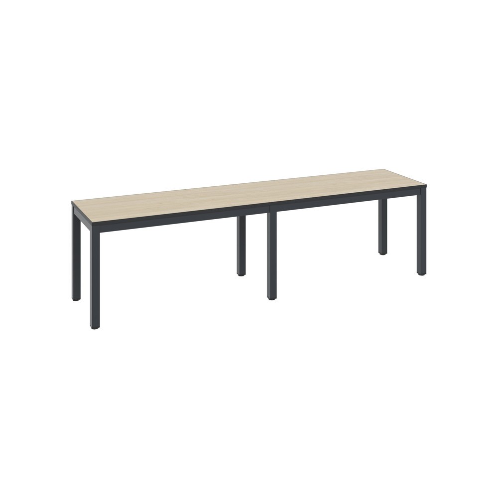 Productafbeelding nr. 1: C+P kleedkamerbank Basic Plus, lengte 1.500 mm, zwartgrijs/eiken sereno